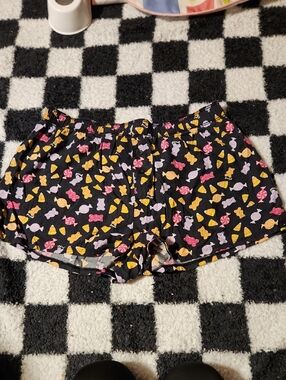 Candy Print Black Lounge Shorts